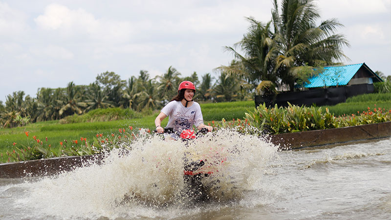 Bali ATV Ride in Ubud Through Tunnel, Rice Fields & Puddles